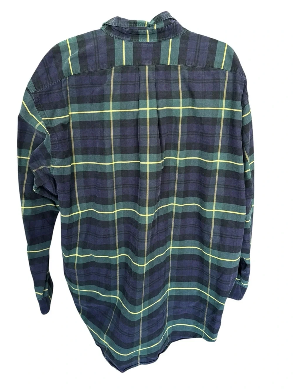 Ralph Lauren Plaid Button Down Shirt XXL Green Navy Preppy Coastal Grandpa BB10